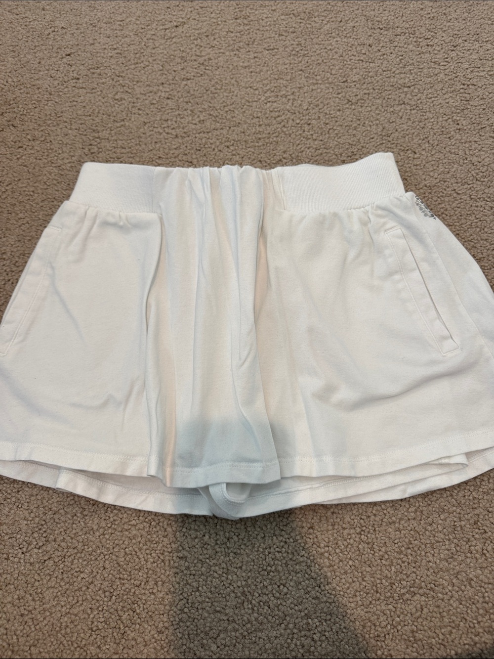 Free People White Elastic Waist Skort